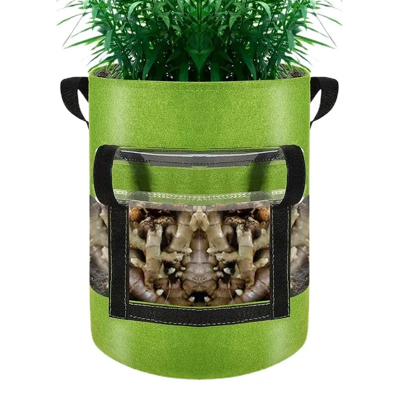 

Fabric Planter Nonwoven Thickened Growing Pots Multi-Purpose Containers With Handles Visible Space Garden Supplies For