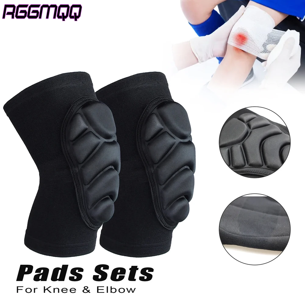 

1Pair Protective Knee Pads Elbow Sleeves Guard,Thick Sponge Anti-slip,Collision Avoidance Sport Protective Kneepad Skate Soccer