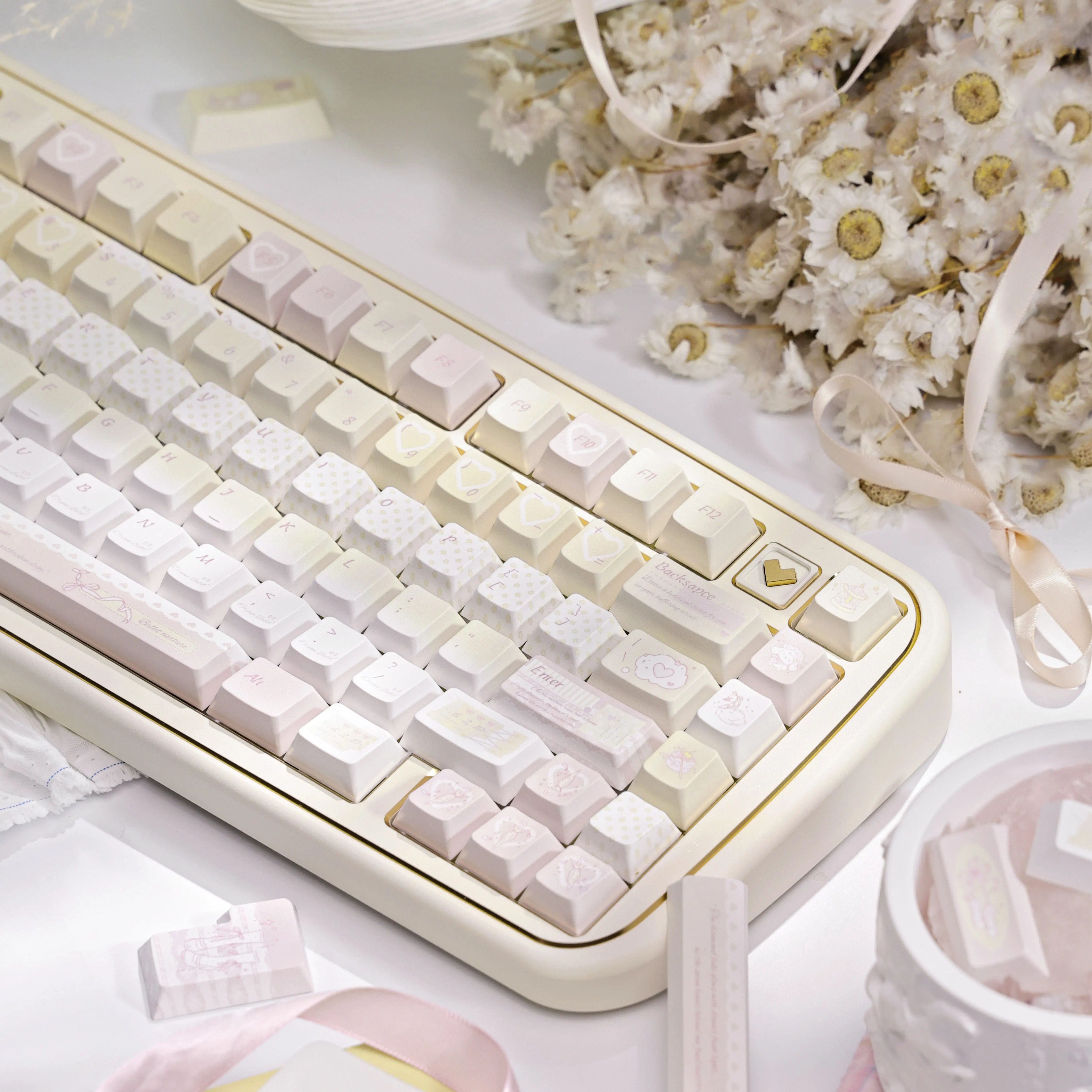 sumeng-original-keycap-fresh-girl-cute-ballet-yellow-pink-new-original-personalized-keyboard-cap
