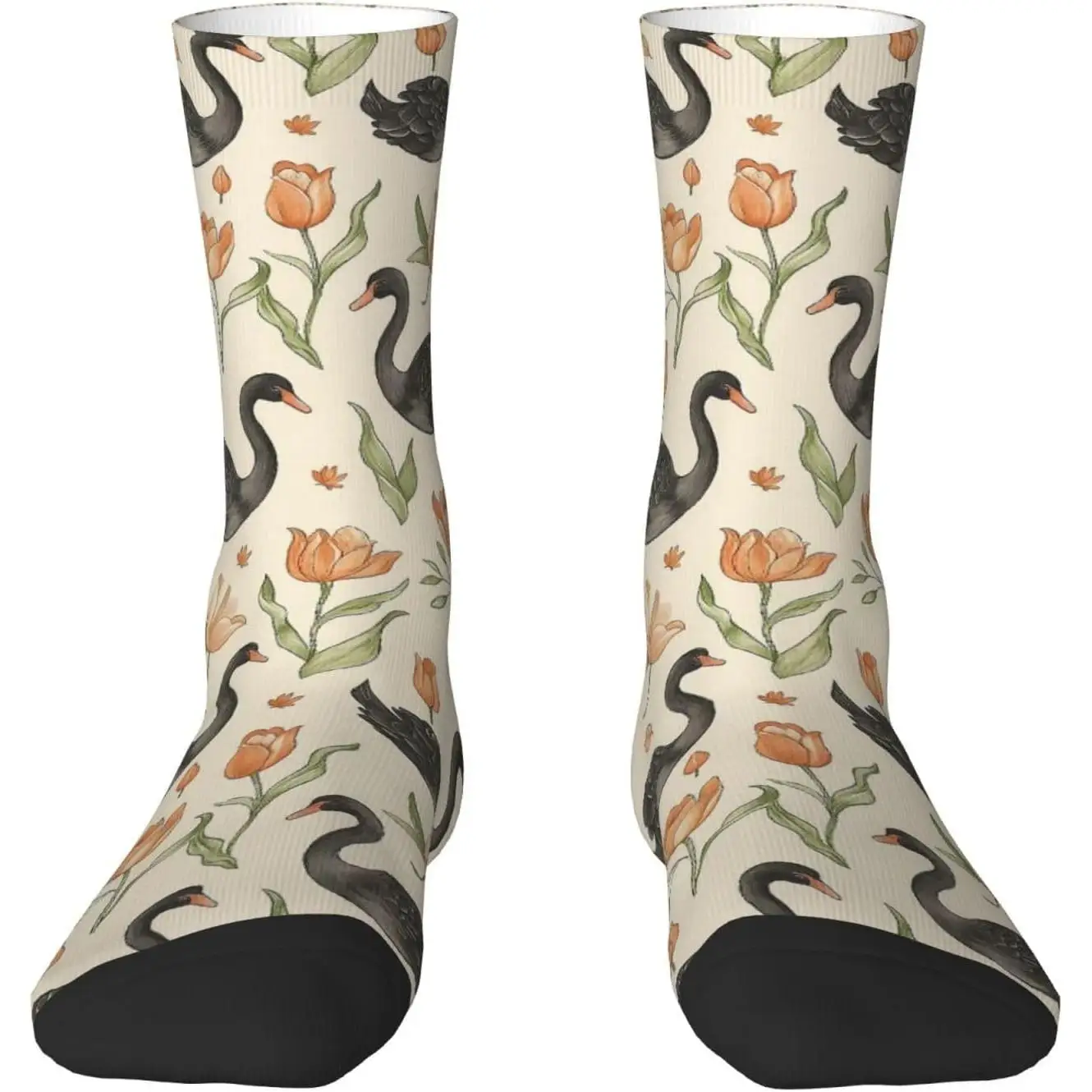 

Fox Mid Calf Color Blocking Casual Comfort Adult Athletic Socks Harajuku Retro Style Breathable Non-slip Sports Socks