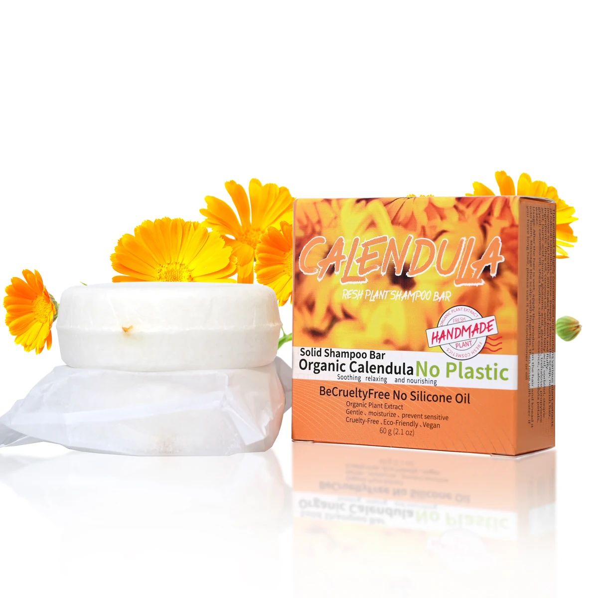 Calendula flower and plant essential oil shampoo soap handmade soap with rich aroma, oil control and moisturizing hair