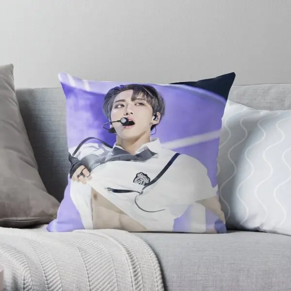 Seonghwa Ateez Zero Fever Part2  Printing Throw Pillow Cover Home Decor Soft Fashion Hotel Case Pillows not include One Side