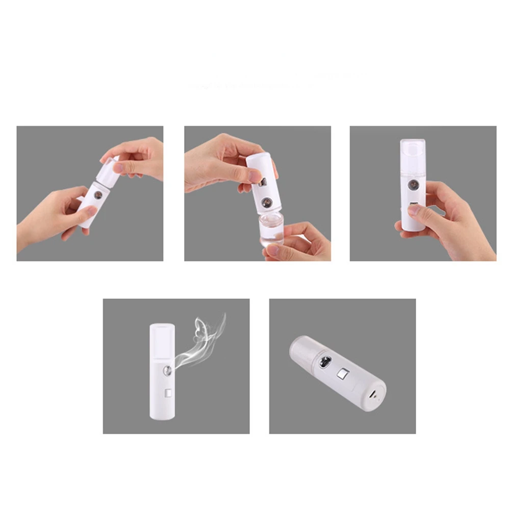 

Nano Facial Steamer Skin Care Face Sprayer Portable Nano Mist Cooler ABS Material Mini Size Non Slip Design Push Switch