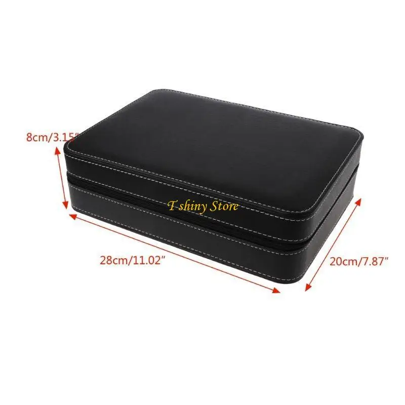 

N58F 10 Slot Watch Box Portable Travel Zipper for Case Collector Storage Jewelry Stor