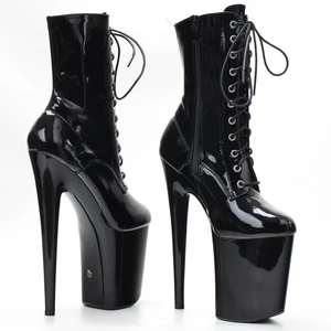Stripper ankle high boots for pole dance, lace up platform, in stock, fast transport, 8 10 Main Sales Boot High Platform - №3