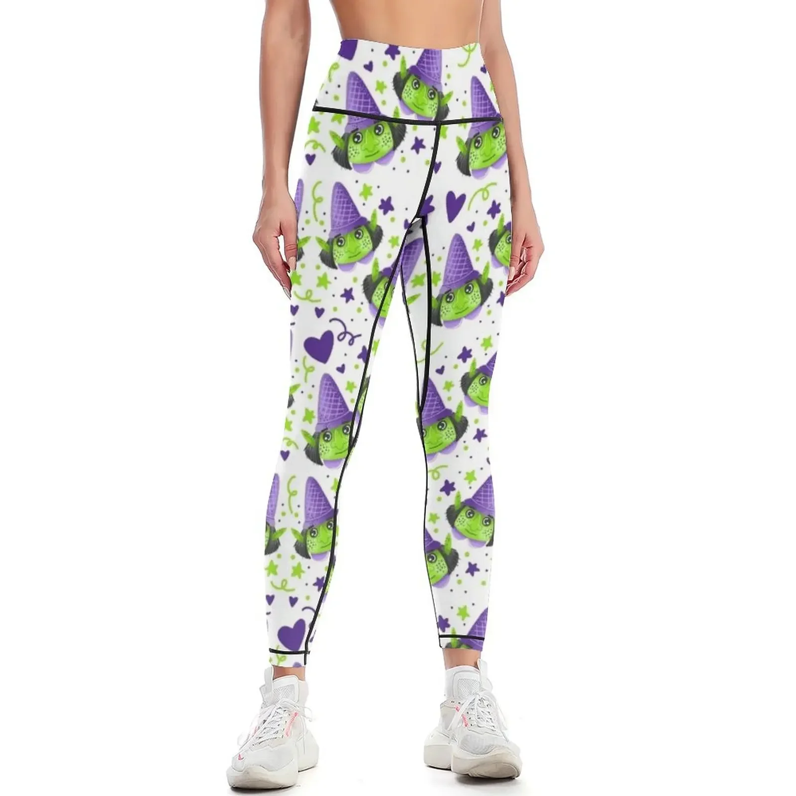 

Little green WITCHES pattern Leggings sports for workout clothes for sporty woman push up flared Womens Leggings