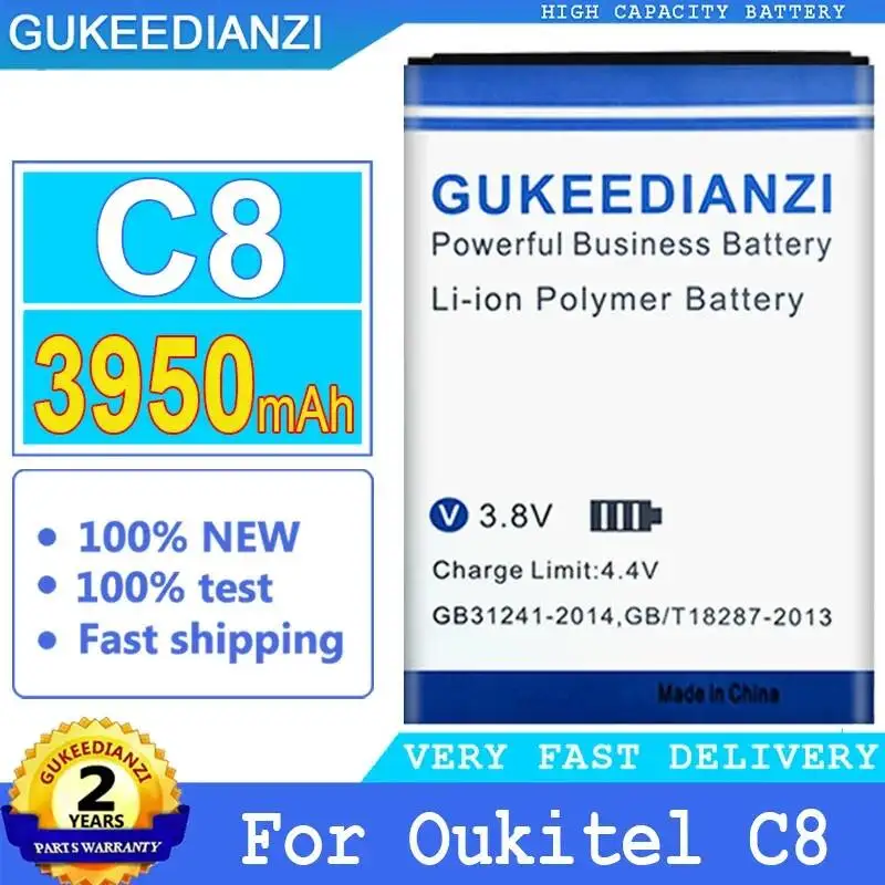For Oukitel C8 Reliable Replacement 3950mAh Mobile Phone Battery