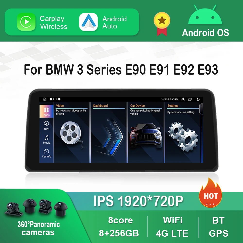 

12.3 inch for BMW 3 Series E90 E91 E92 E93 1920*720P HD Touch Screen 4G WiFi BluetoothAndroid Car Radio Video Multimedia Player