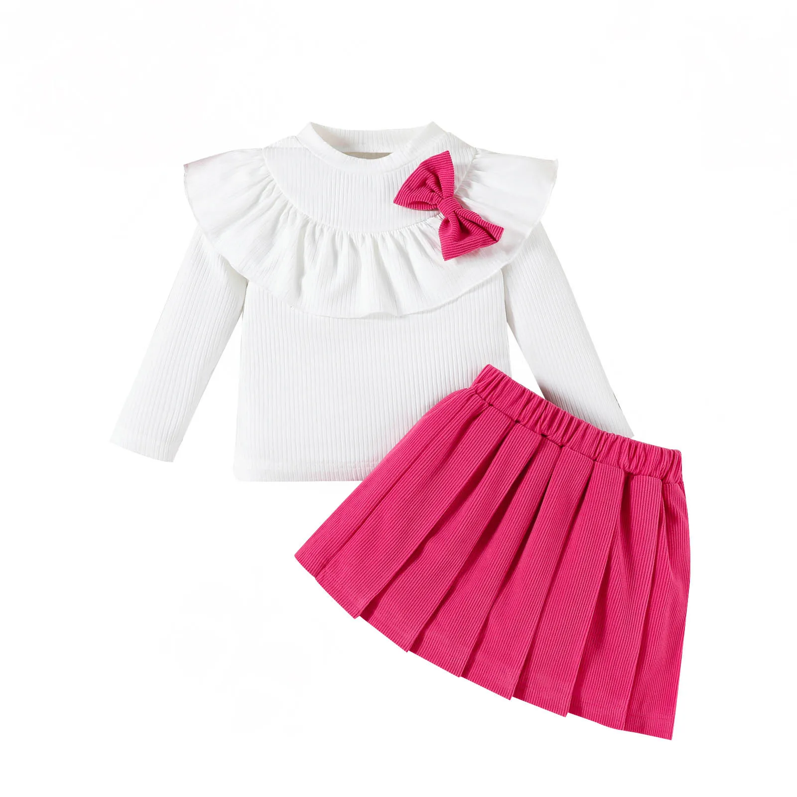 

Sweatsuits for Teen Girls Girls Comfortable And Fashionable Flying Sleeve Sweet Bow Decoration Top Mom Baby Matching Pajamas