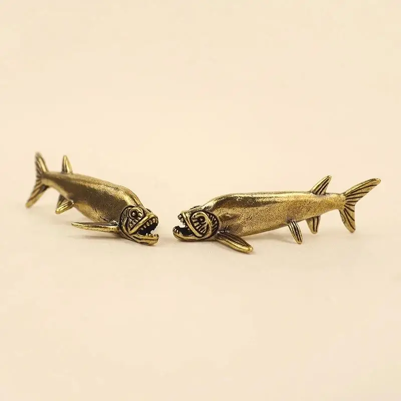 Messing-Fisch-Tierfiguren, Miniaturen, Tischdekoration, Heimdekoration, Handwerkszubehör, Vintage-Statue, Sammlerstück, Geschenk – Detail 4