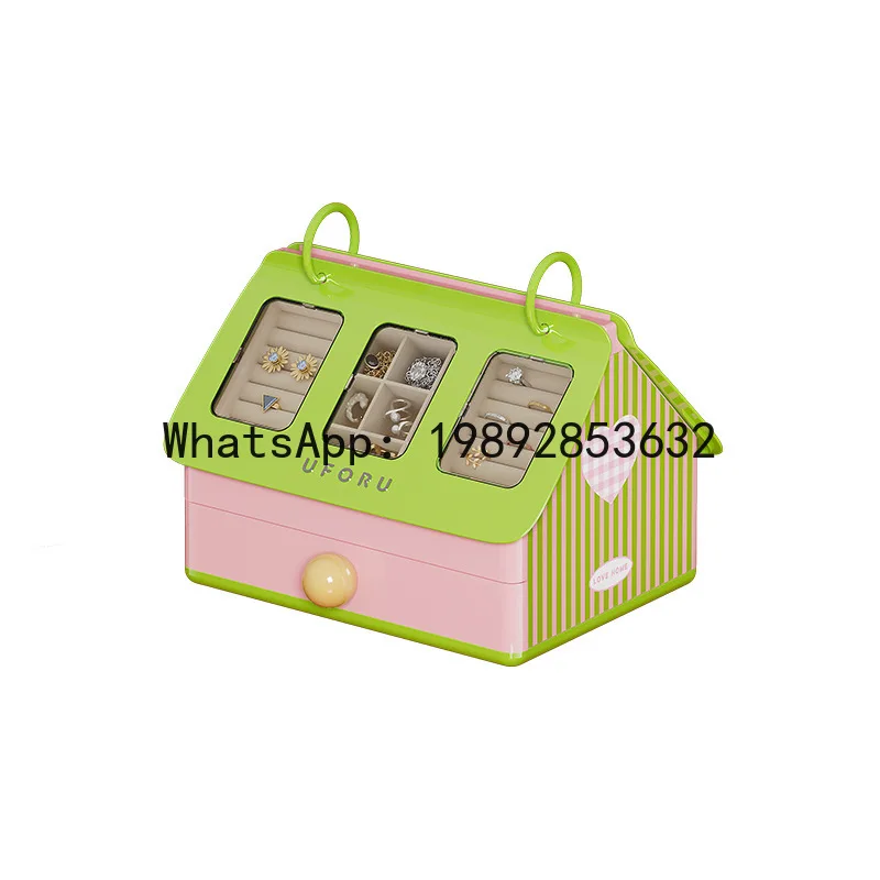

PYJ Xl jewelry box - premium velvet inlay, earring, necklace, bracelet & jewelry organizer with individual compartments