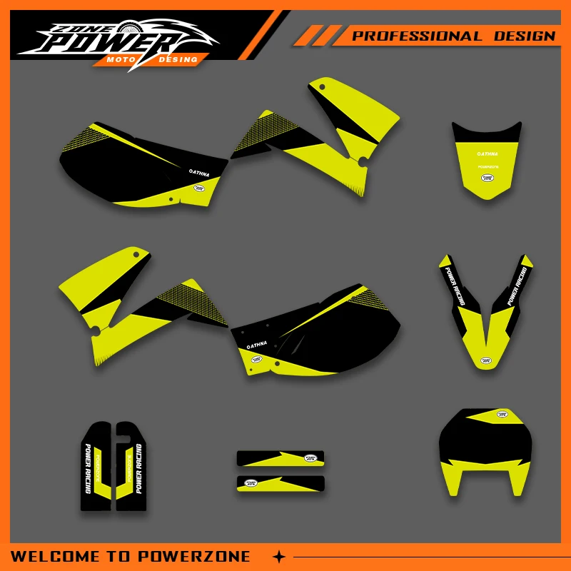 

POWERZONE мотокросс графический фон наклейки наборы наклеек для KTM LC4 640 1998-2004 2005 2006 2007 640CC индивидуальный номер 02