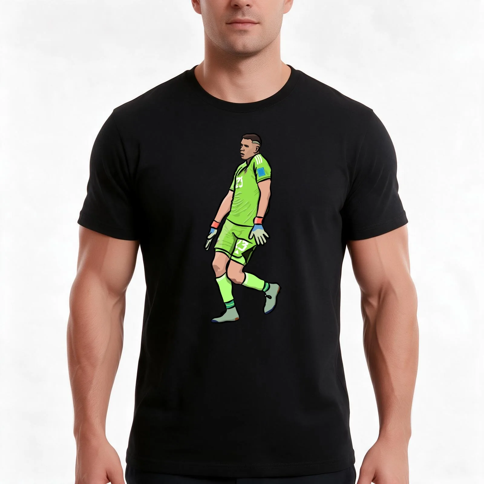 Emi Dibu Martinez Dance Celebration T-Shirt, Summer Casual Cotton Tee, Oversized Streetwear Tops, Vintage Graphic Print