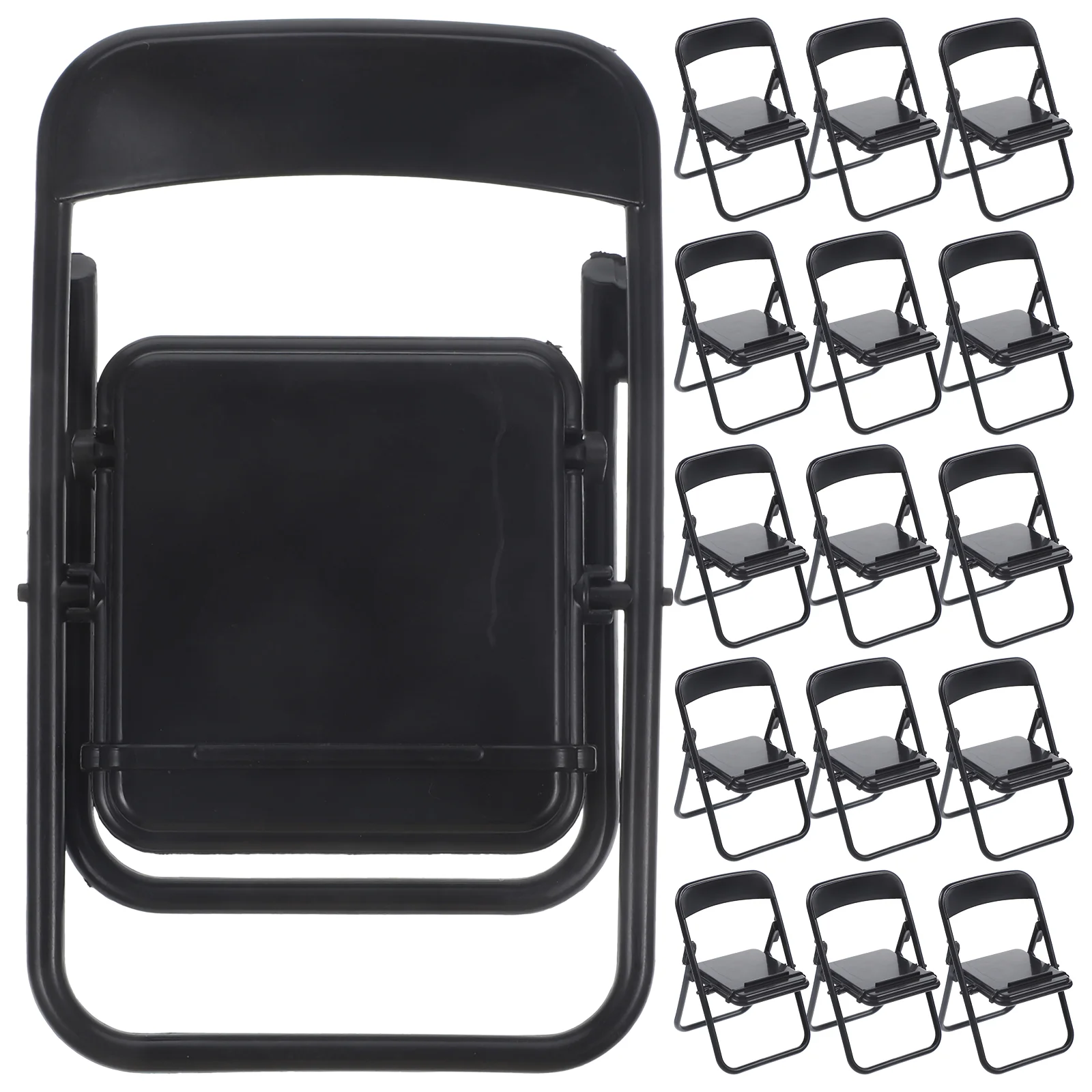 20 Pcs Folding Chair Small Toys Furniture Miniature Mobile Holder Photo Props Home Decor