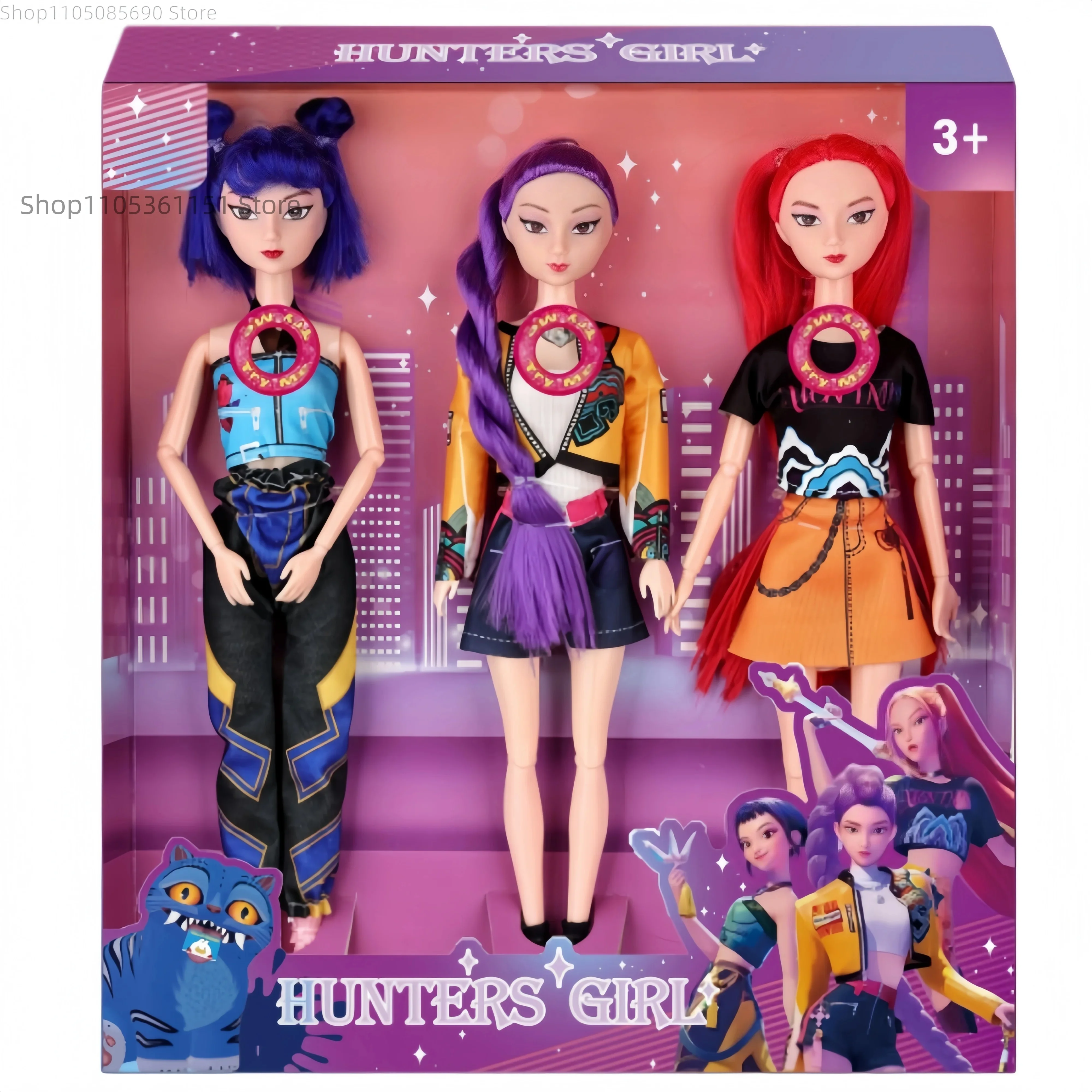 

Популярная пластиковая кукла K-pop Demon Hunters с музыкой, высококачественная игрушка, изысканное украшение для рабочего стола, подарок-сюрприз на день рождения для ребенка