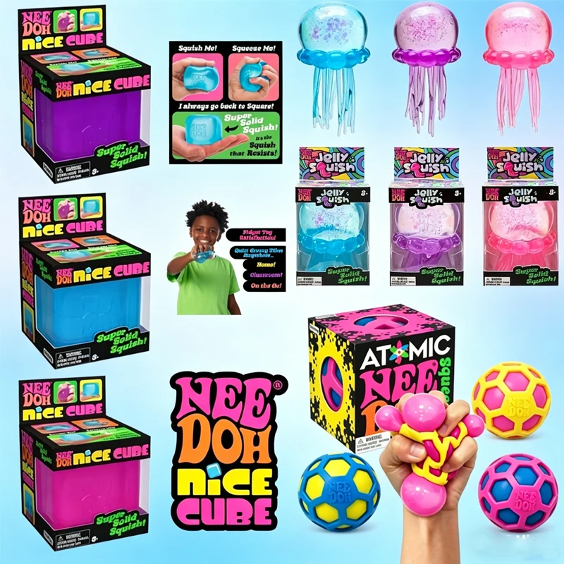 

NeeDoh Squishy Schylling Atomic Stress Relief Ball Squishies ;Blind Box Party Gift Stress;' Relief Toy Sensory NeeDoh Fidget Toy