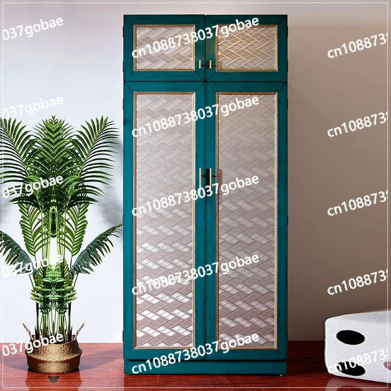 CX Solid Wood Retro Modern Minimalist Four-Door Wardrobe Household Bedroom Furniture Economical