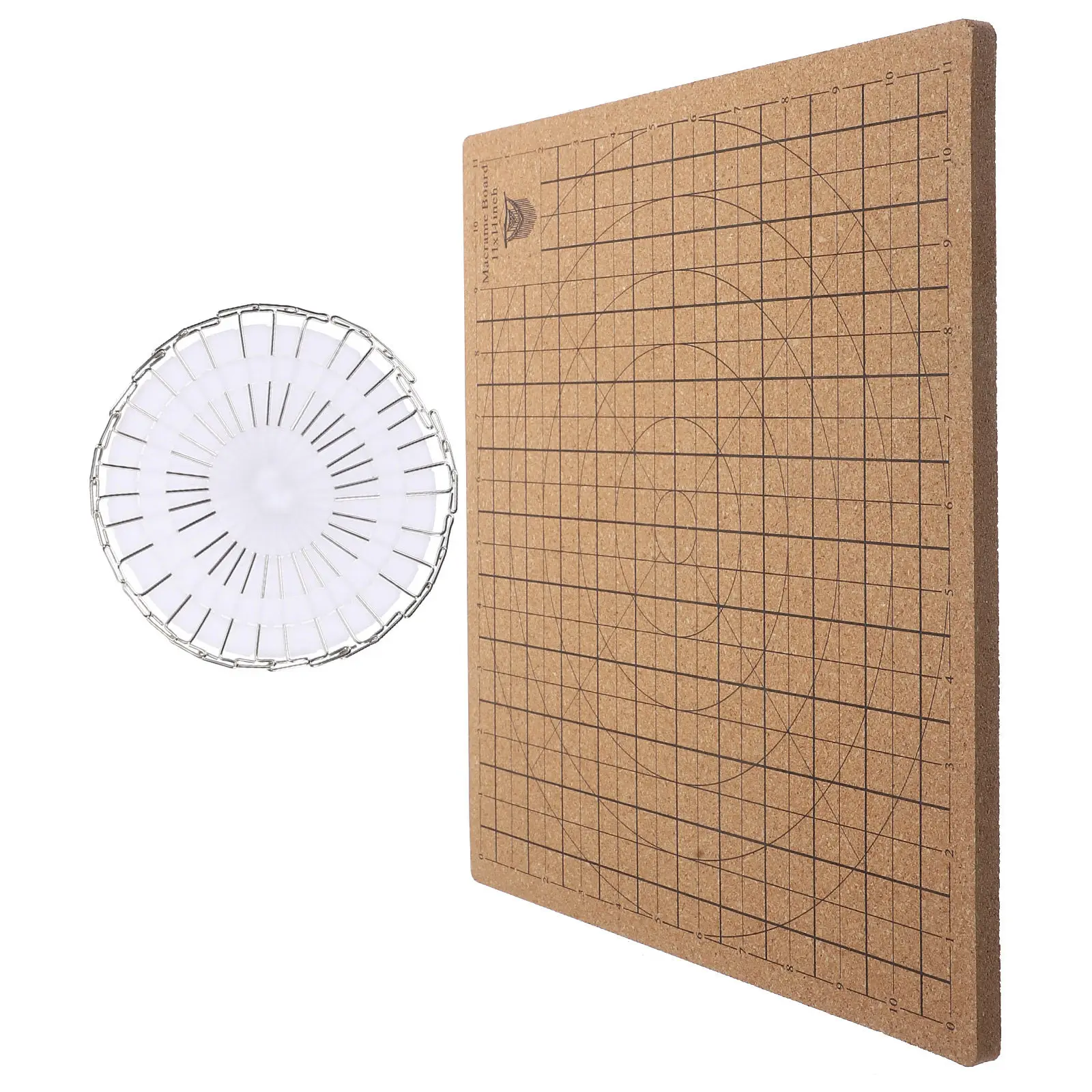 

1Set Cork Macrame Board with T Pins Grid Surface for Knotting Projects Bracelet Craft Measuring Macrame Supplies