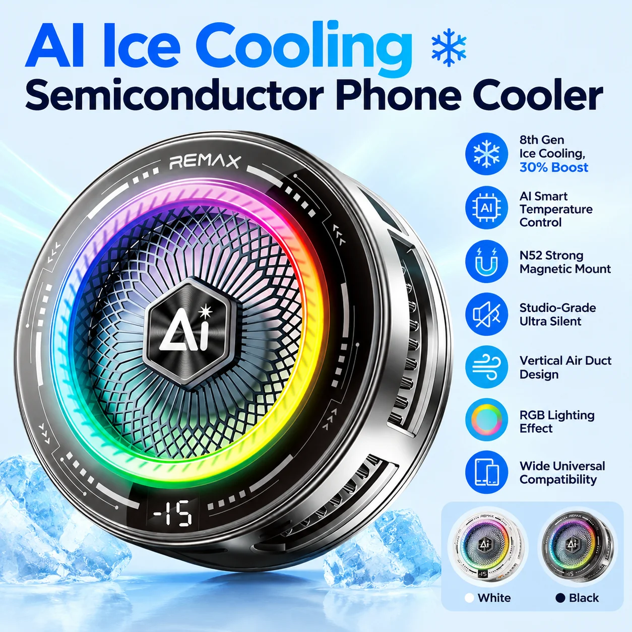 remax-ai-cooler-de-telefone-semicondutor-8ª-geracao-resfriamento-a-gelo-n52-controle-de-temperatura-magnetico-rgb-silencioso-para-jogos-e-transmissoes-ao-vivo