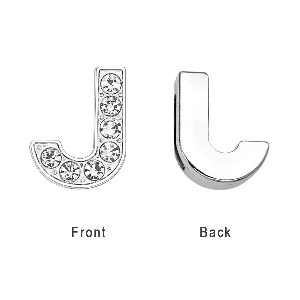 Wholesale 10mm Rhinestone Slide Letter Charms For Jewelry Making Women Bracelet Alphabet A-Z Pet Collar Necklace DIY Accessories