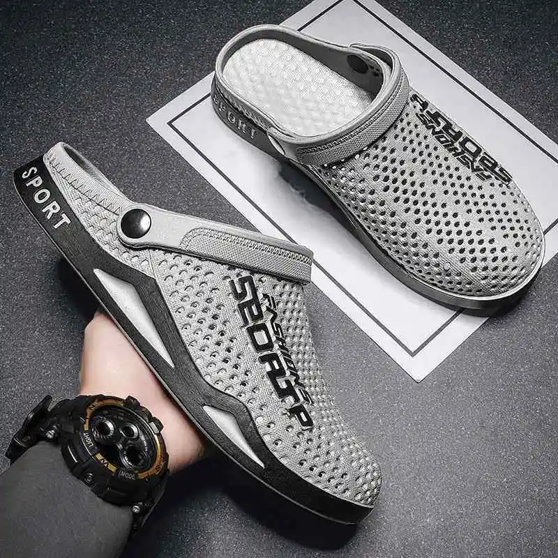 

Men's Summer Sport Casual Open-Toe Slippers Anti-Slip Wear-Resistant Beach oes Two-Way Use Sports Leisure Sandals
