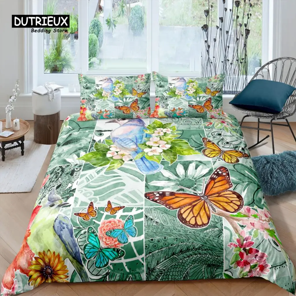 

Home Living Luxury 3D Flower Bird Bedding Set Butterfly Duvet Cover Pillowcase Queen and King EU/US/AU/UK Size Comforter Bedding