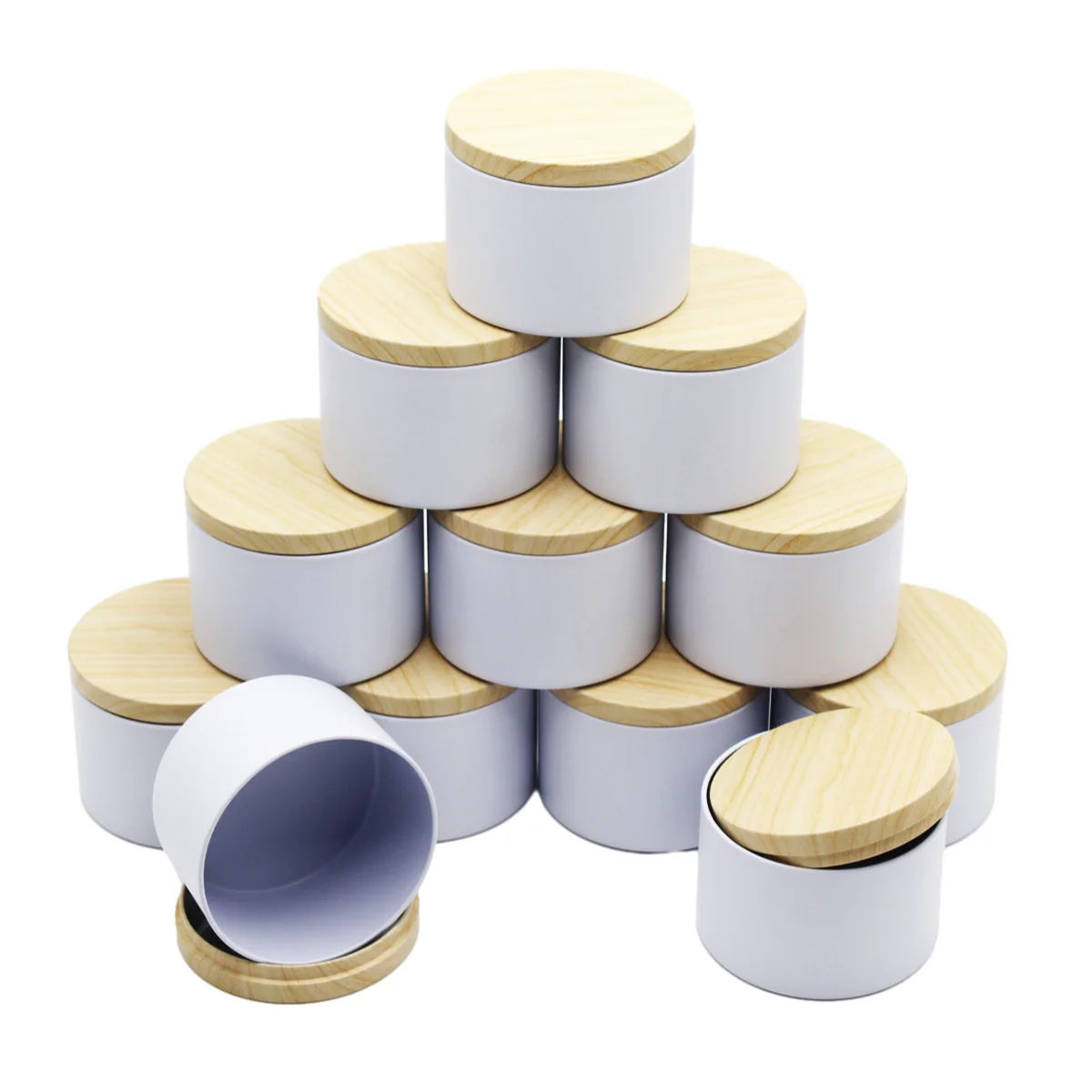 12-Pack 4oz Round Metal Candle Tins with Lids product image