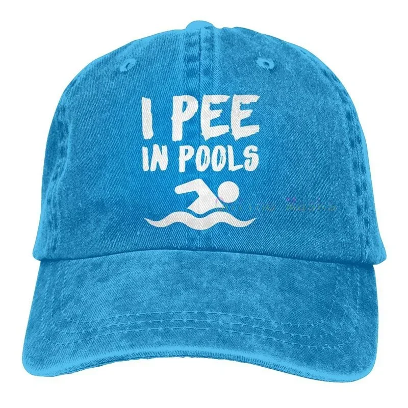 I Pee in Pools Baseball Cap for Men Women Unisex 100% Washed Cotton Adjustable Vintage Baseball Dad Hat Trucker