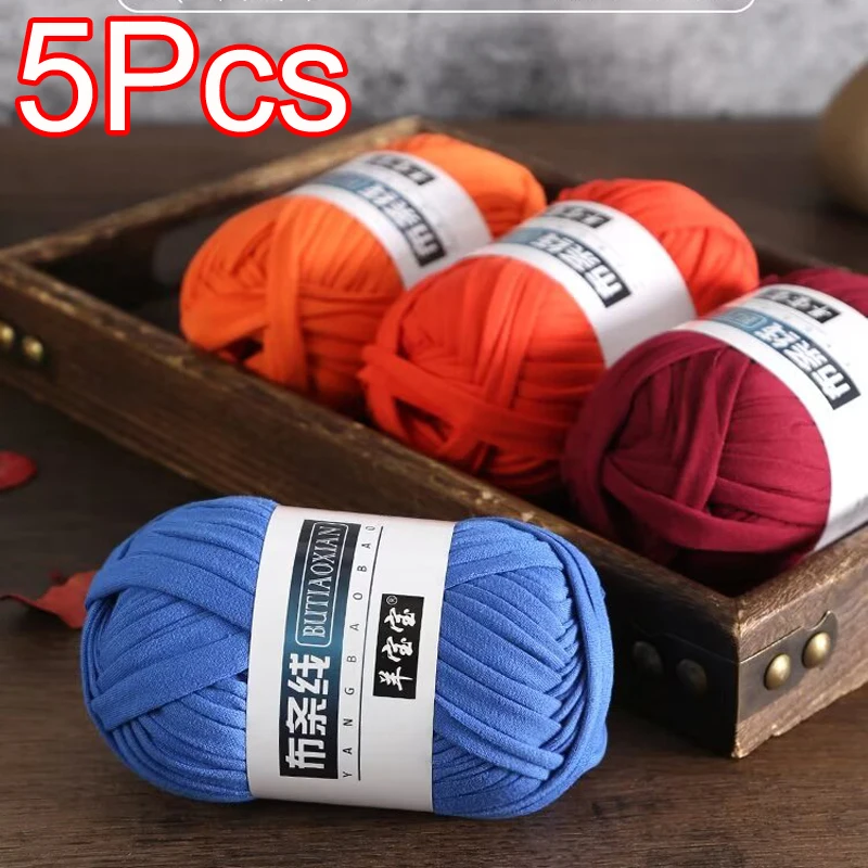 5 Teile/los T-shirt Dicke Weiche Tuch Garn für Hand Stricken Häkeln Gewebt Handtasche Decke Dickes Garn Hause Dekoration