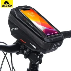 WILD MAN Rainproof Bicycle Handlebar Bag Touch Screen Cycling Phone Bag Bike Bag 7.0