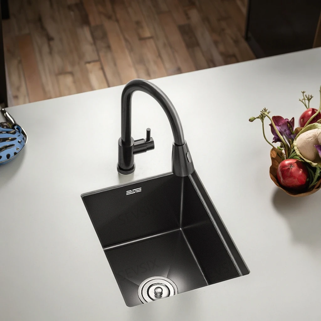 

304 stainless steel Kitchen handmade small sink, single sink, vegetable washing basin, under counter, island counter, water bar