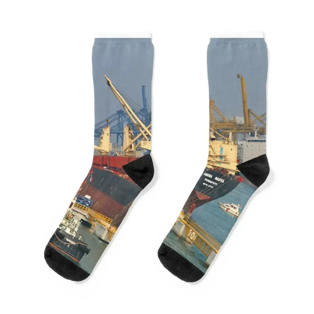 Cargo ship Amira Nadya, Bangkok,Thailand Socks cartoon anime custom colored Socks Men's Women's