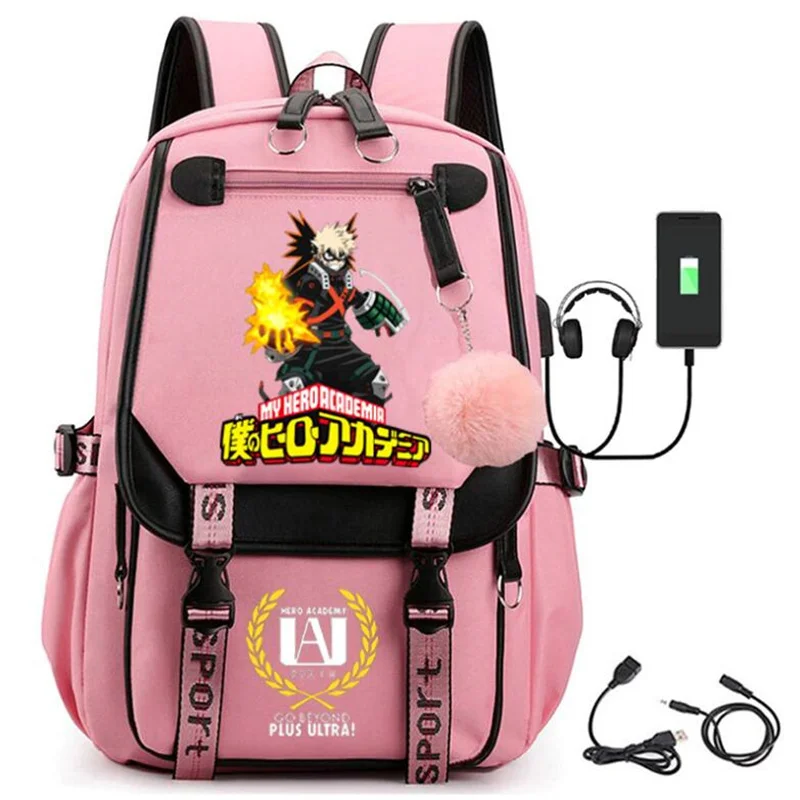 Anime My Hero Academia Backpack Deku Bakugou Shoto Kawaii Schoolbag Girls Boys Cartoon Large Capacity Bookbags for Teenagers