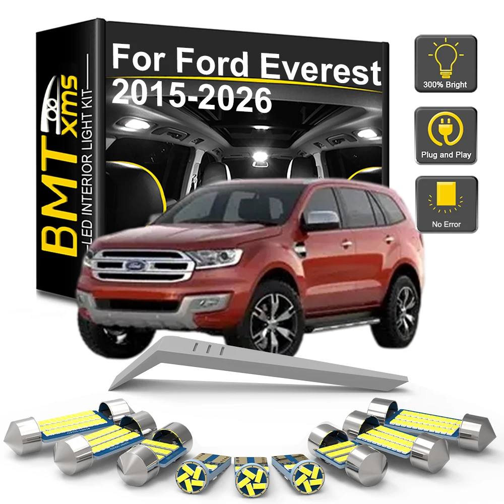 8/14PCS LED Interior Light Bulb Kit For Ford Everest 2015 2016 2017 2018 2019 2020 2021 2022 2023 2024 2025 2026 LED Car Dome