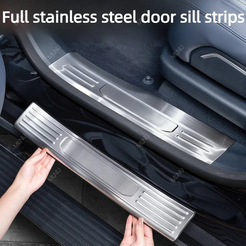 Door Sill Trim For ZEEKR 9X 2025-2026 Accessories Stainless Steel Scratch-Proof Wear-Resistant Waterproof Step-Resistant
