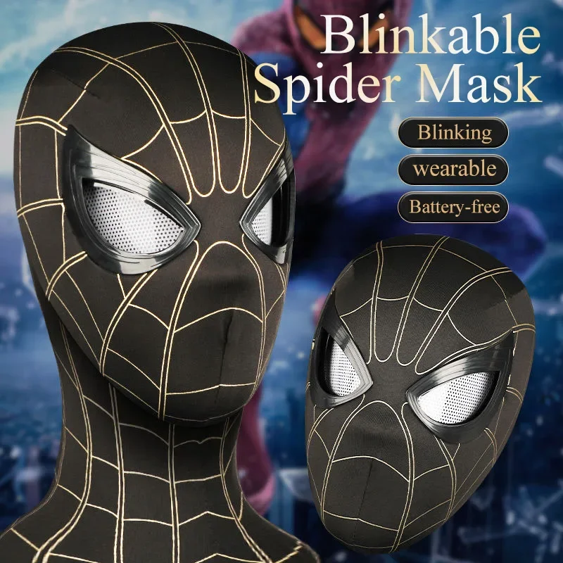 

Spiderman Cosplay Headgear 1:1 Restore Can Blink Manual Blink Mask Spider Man Head Mask Cos Play Anime Figure Model Toys Gifts