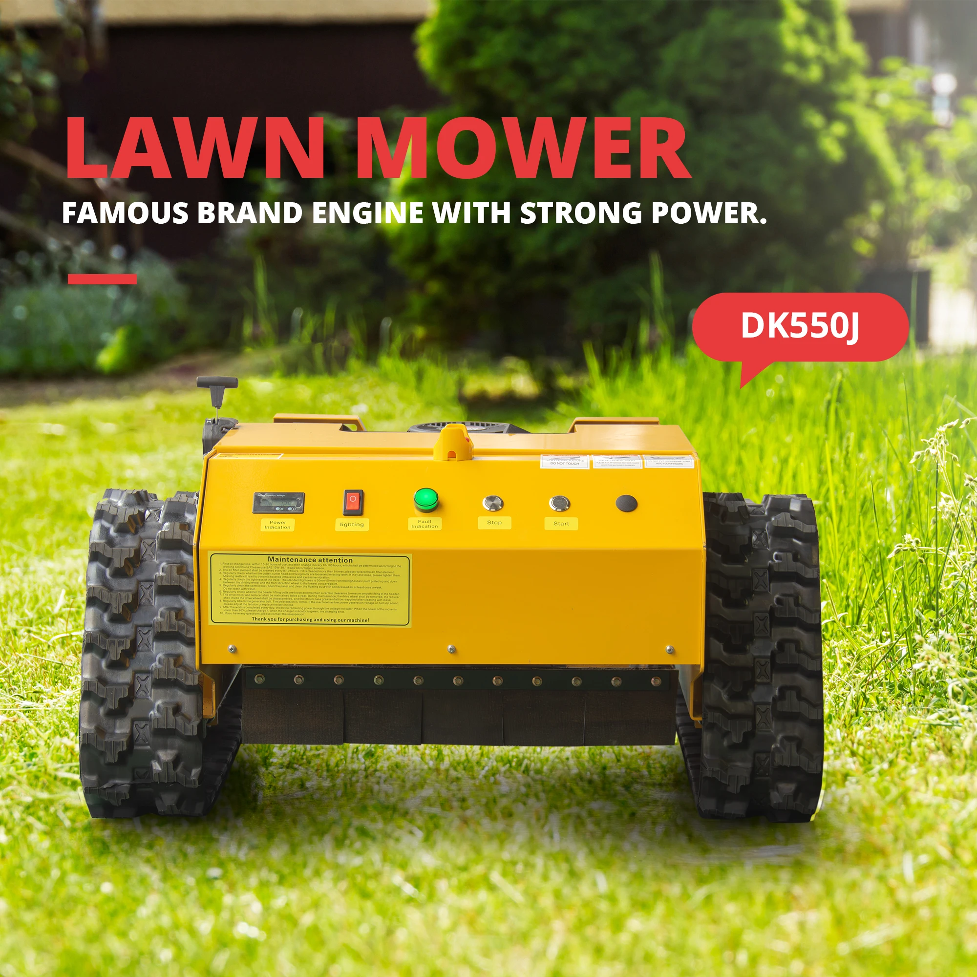 Cordless Electric Lawn Mower with Remote Control Safety Auto-Stop Blade CE Certified for Family Pet-Friendly Garden Use