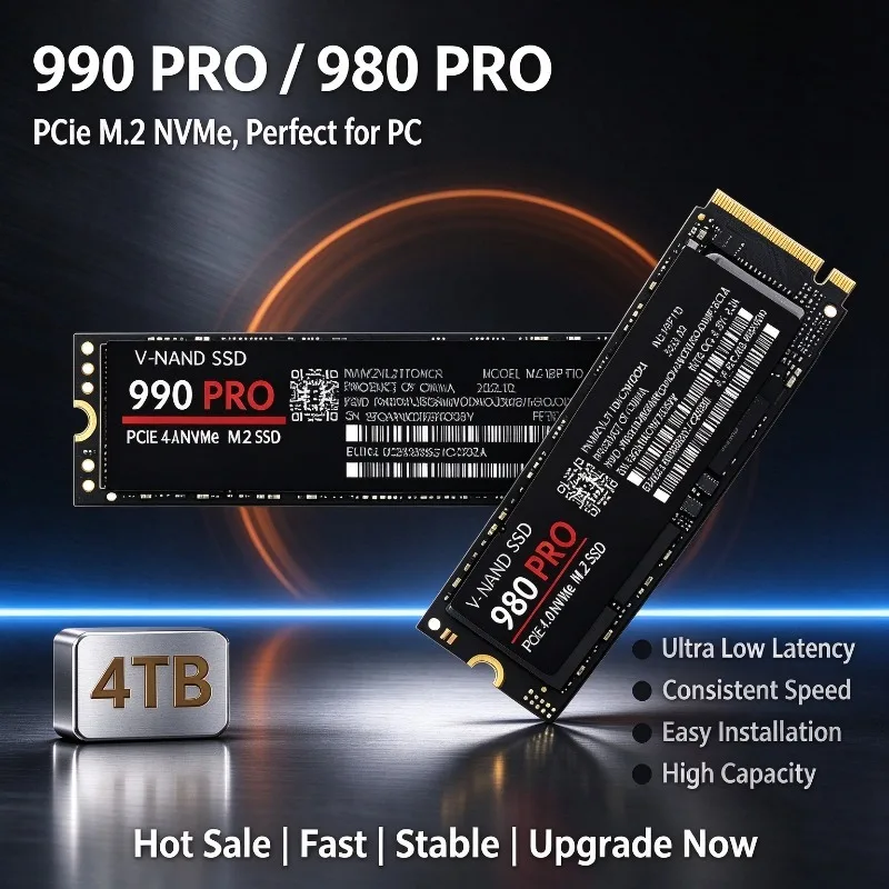 New 980Pro 990Pro High Speed M.2 NVMe PCIe 4 SSD1TB Solid State Drive Internal Storage Upgrade For Mac Desktop Laptop