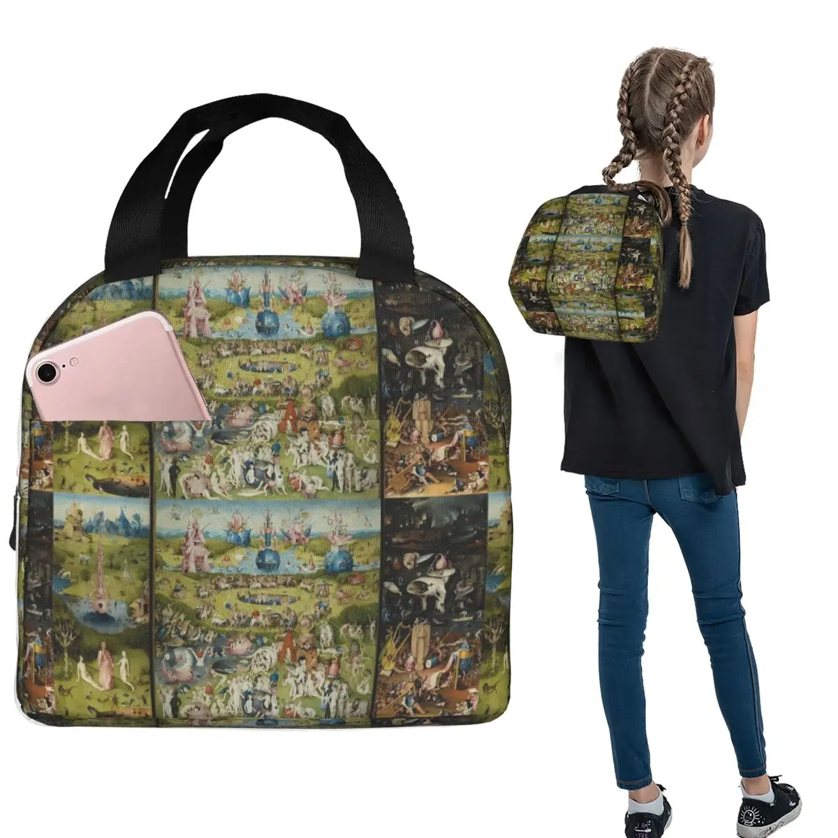 

The Garden Of Earthly Delights - термосумка для обедов Hieronymus Bosc для женщин и детей, портативные контейнеры для еды, термосумка для обедов