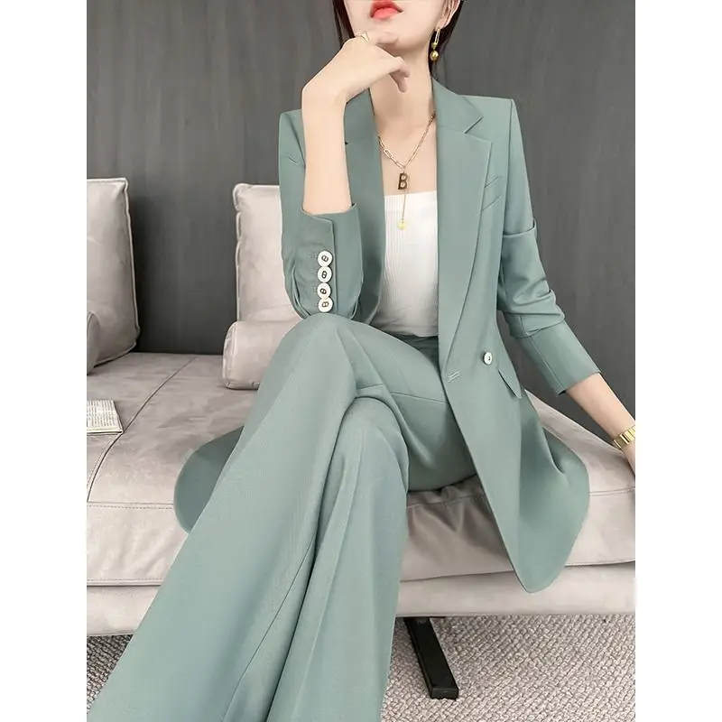 

2023 New Women's Design Sense Commuting Suit Two-piece Set Pantsuits Women Clothing Sets Fashion Elegant Goddess Thin Style