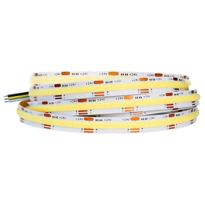 8Mm Cob Led Strip Licht Dual Color 576Leds Warm + Koel Wit Cct 2700K-6500K Voor Kamer Decor Dc 24V Flexibel Lint Lineair Dimbaar