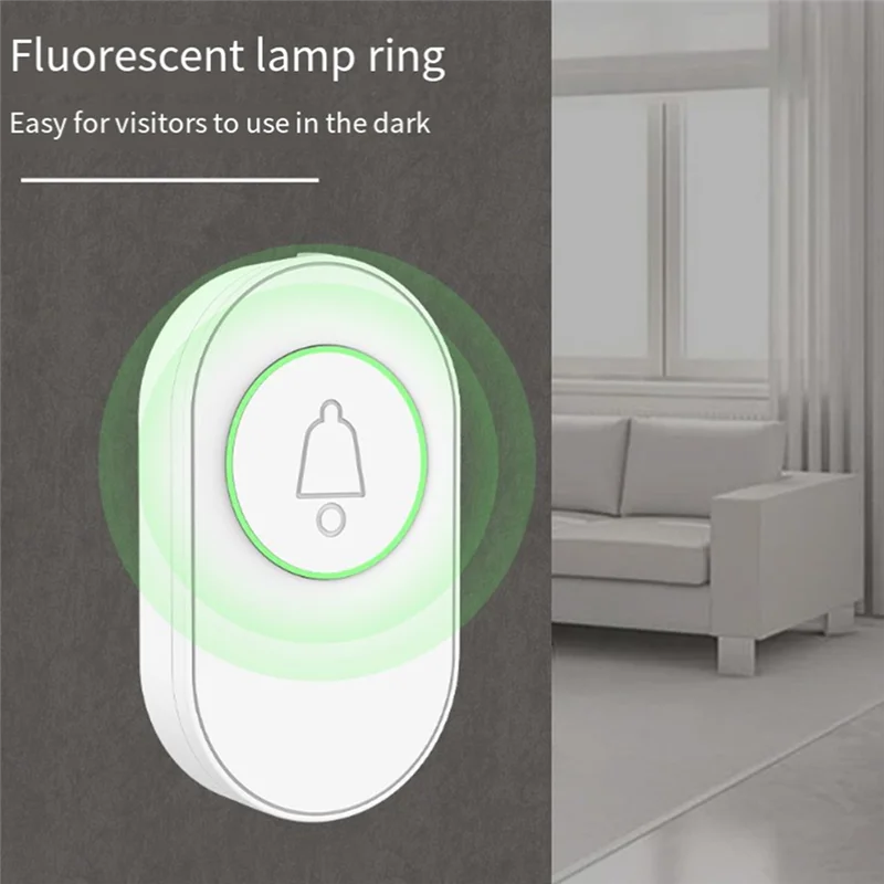 SQPP-433 МГц беспроводной дверной звонок водонепроницаемый умный домашний дверной звонок комплект ночного видения флуоресцентное кольцо вспышка охранная сигнализация