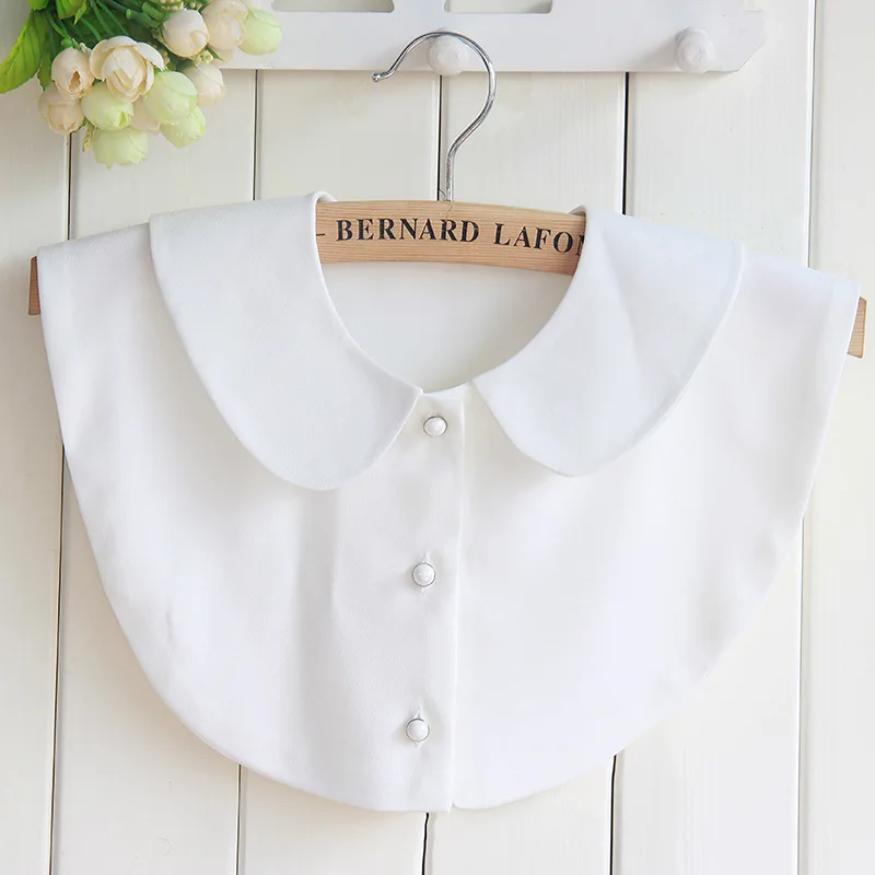 

Linbaiway Women Shirt Fake Pure Collar White Black Tie Vintage Detachable Collar False Collar Lapel Half Shirt Vest Blouse Top