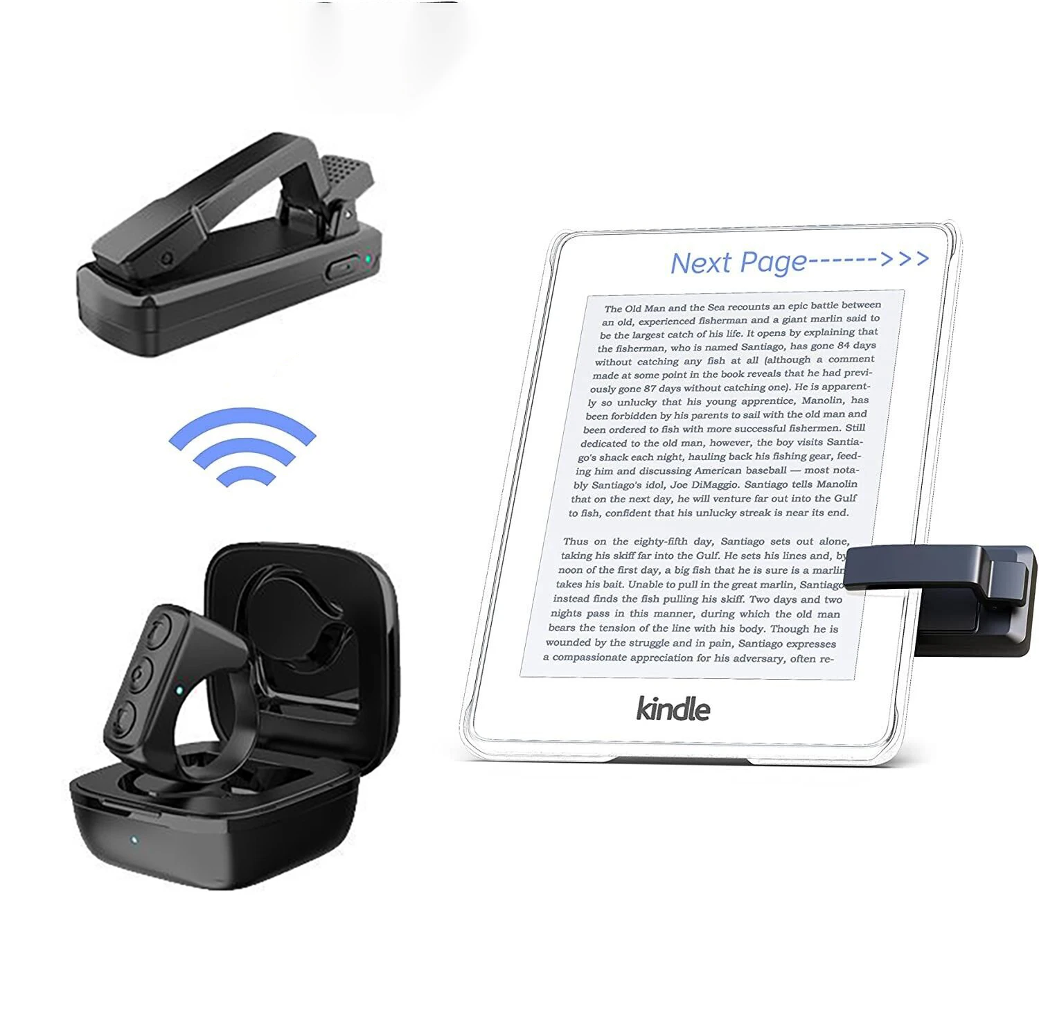 

Kindle Тернер для страниц Paperwhite Oasis, Bluetooth контроллер электронной книги, кольцо TikTok, затвор камеры