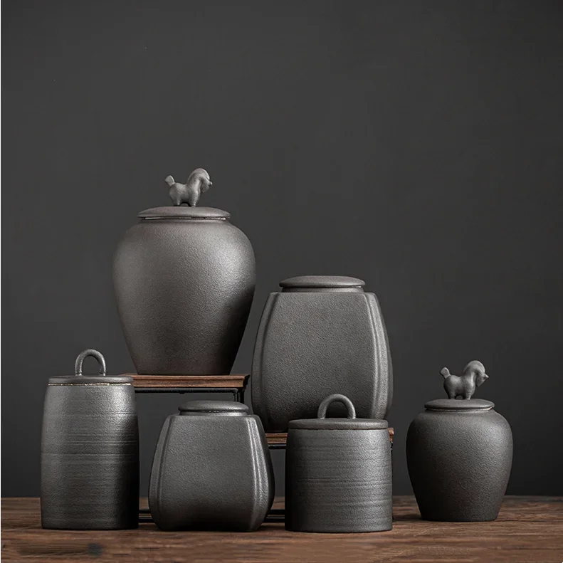 

Керамическая банка для чая, герметичная банка, домашний ящик для хранения конфет, декоративные банки, органайзер, контейнер