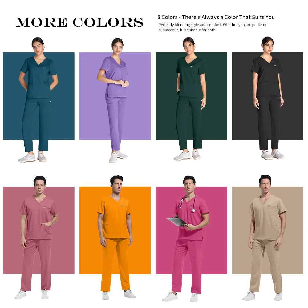 Scrubs Vrouw Set Verpleging Uniform Ziekenhuis Klinische Chirurgische Toga Lab Tandheelkundige Medische Blouse Rechte Broek Arts Verpleegkundige Werkkleding