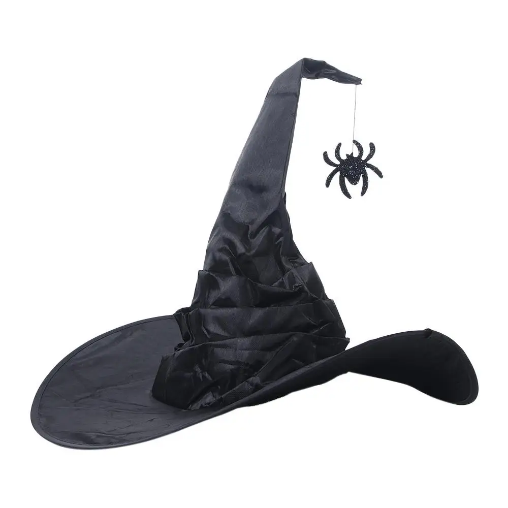 Hats Adult Bat Performance Props Accessories Parties Halloween Hats Witch Hats Black Folds Wizard Cap Sorcerer Caps 5