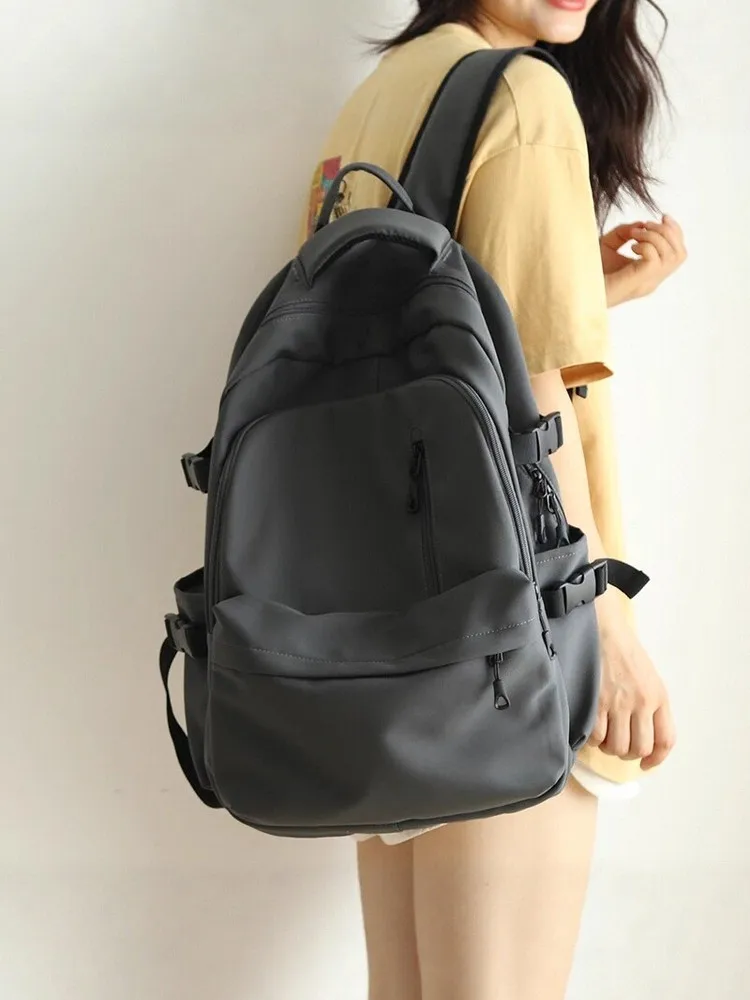sac-a-dos-unisexe-rouje-dsyle-nr-decontracte-grande-capacite-couleur-unie-avec-poignee-souple-style-moderne-neutre-en-tissu-oxford