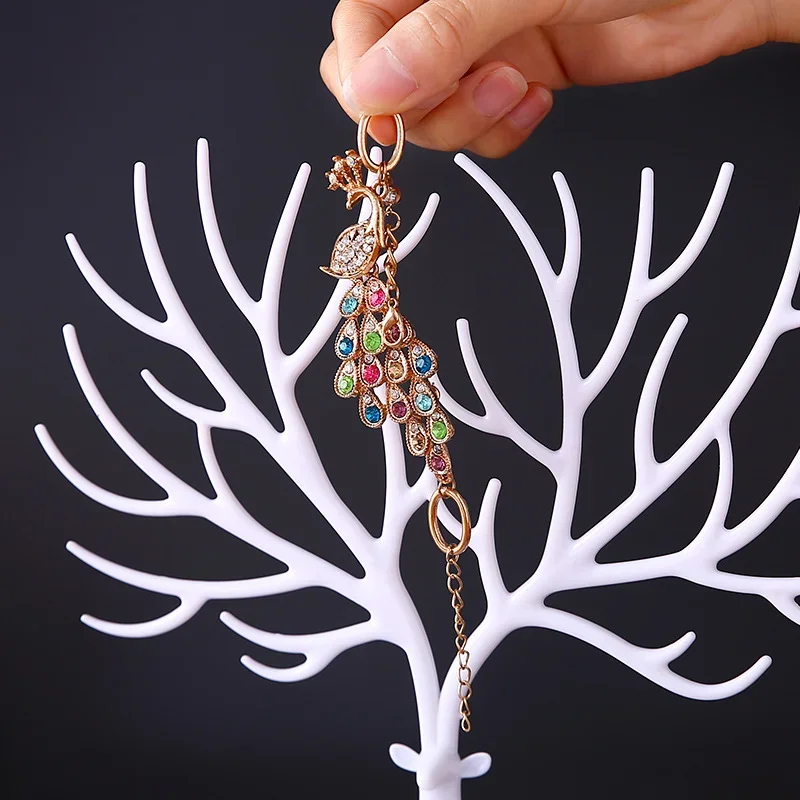 Jewelry Display Stand Tray Tree Storage Racks Earrings Necklaces Rings Jewelry Boxes Case Desktop Organizer Holder Make Up Decor