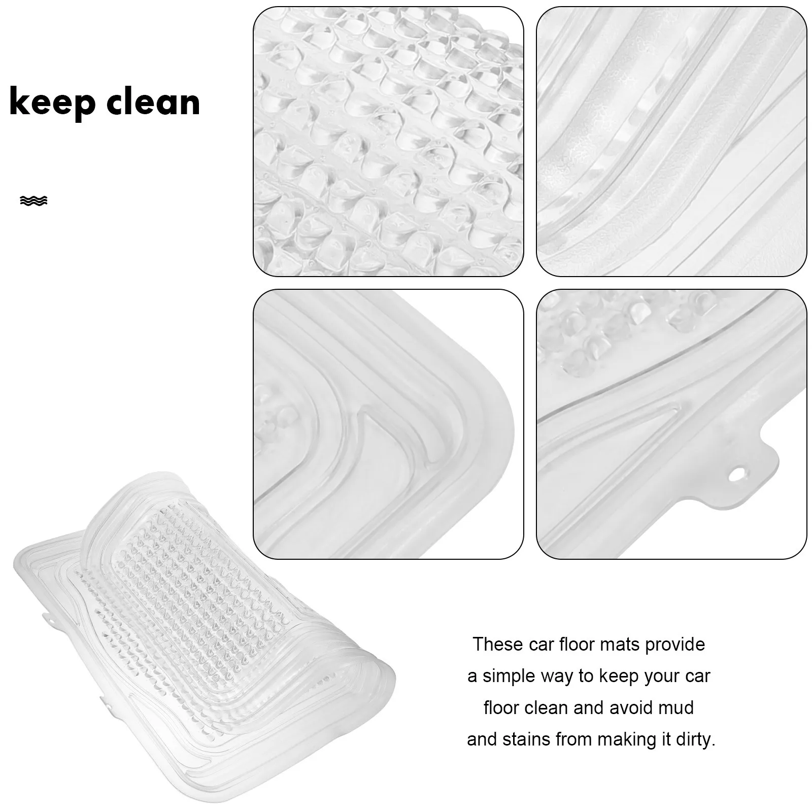 

Car Floor Mat Silicone Front Seat Floor Mat Durable Automotive Interior Accessory Lightweight Portable Car Foot Mats for Vehicle